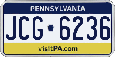 PA license plate JCG6236
