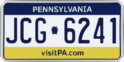 PA license plate JCG6241