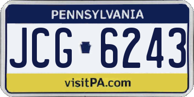 PA license plate JCG6243