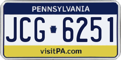 PA license plate JCG6251