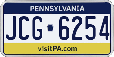 PA license plate JCG6254