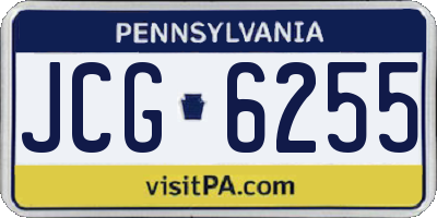 PA license plate JCG6255