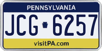 PA license plate JCG6257