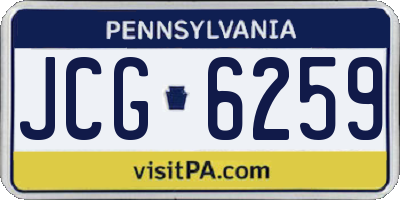 PA license plate JCG6259