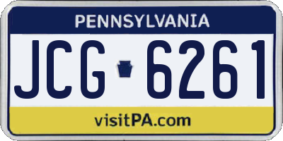 PA license plate JCG6261