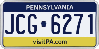 PA license plate JCG6271