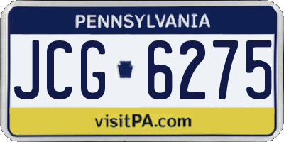 PA license plate JCG6275