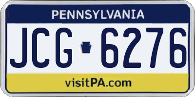 PA license plate JCG6276
