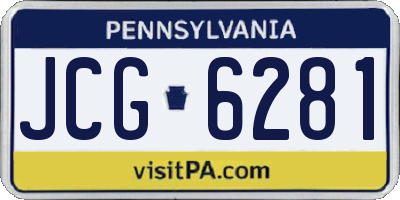 PA license plate JCG6281