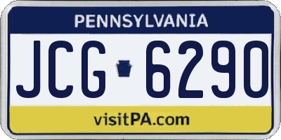 PA license plate JCG6290