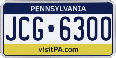 PA license plate JCG6300
