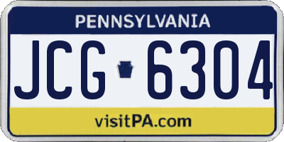 PA license plate JCG6304
