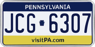 PA license plate JCG6307
