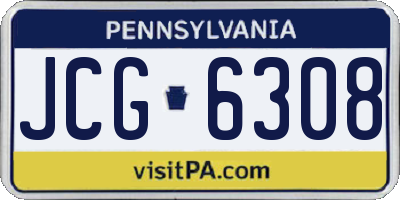 PA license plate JCG6308