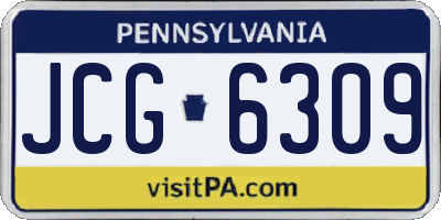 PA license plate JCG6309