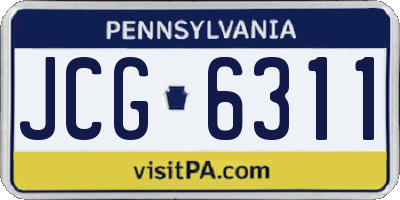 PA license plate JCG6311