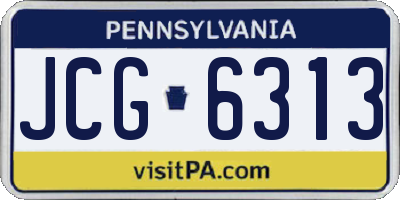 PA license plate JCG6313