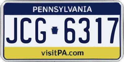 PA license plate JCG6317