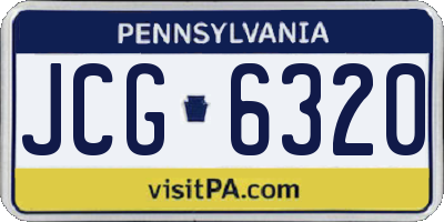 PA license plate JCG6320