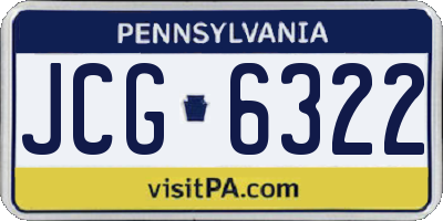 PA license plate JCG6322