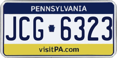 PA license plate JCG6323