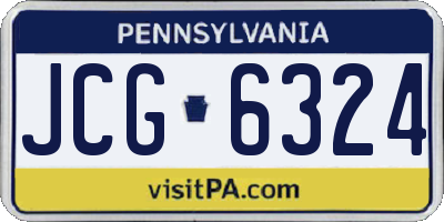 PA license plate JCG6324
