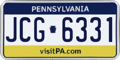 PA license plate JCG6331