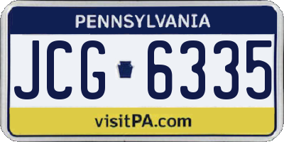 PA license plate JCG6335