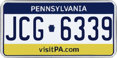 PA license plate JCG6339