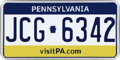 PA license plate JCG6342