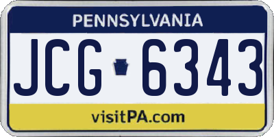 PA license plate JCG6343