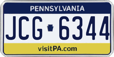 PA license plate JCG6344