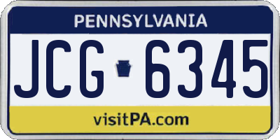 PA license plate JCG6345