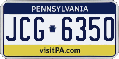 PA license plate JCG6350