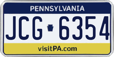 PA license plate JCG6354