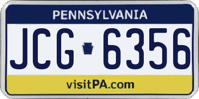 PA license plate JCG6356
