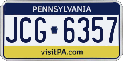 PA license plate JCG6357