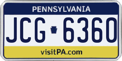 PA license plate JCG6360