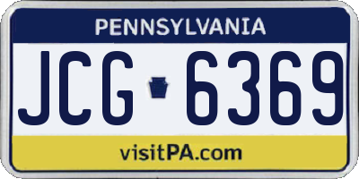PA license plate JCG6369