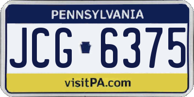 PA license plate JCG6375