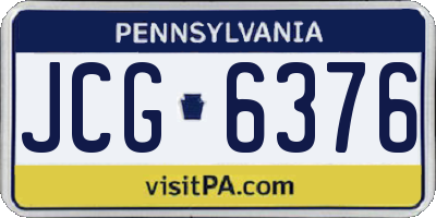 PA license plate JCG6376