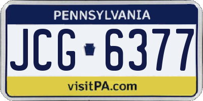 PA license plate JCG6377