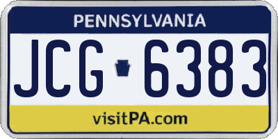 PA license plate JCG6383