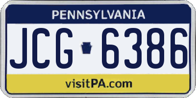 PA license plate JCG6386