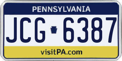 PA license plate JCG6387