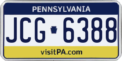 PA license plate JCG6388