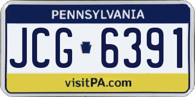 PA license plate JCG6391