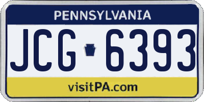 PA license plate JCG6393