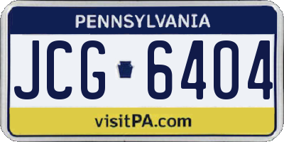 PA license plate JCG6404