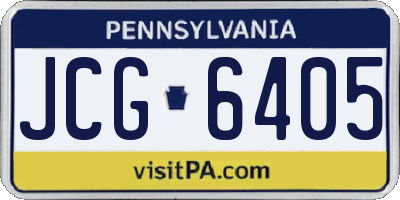 PA license plate JCG6405